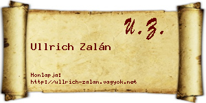 Ullrich Zalán névjegykártya